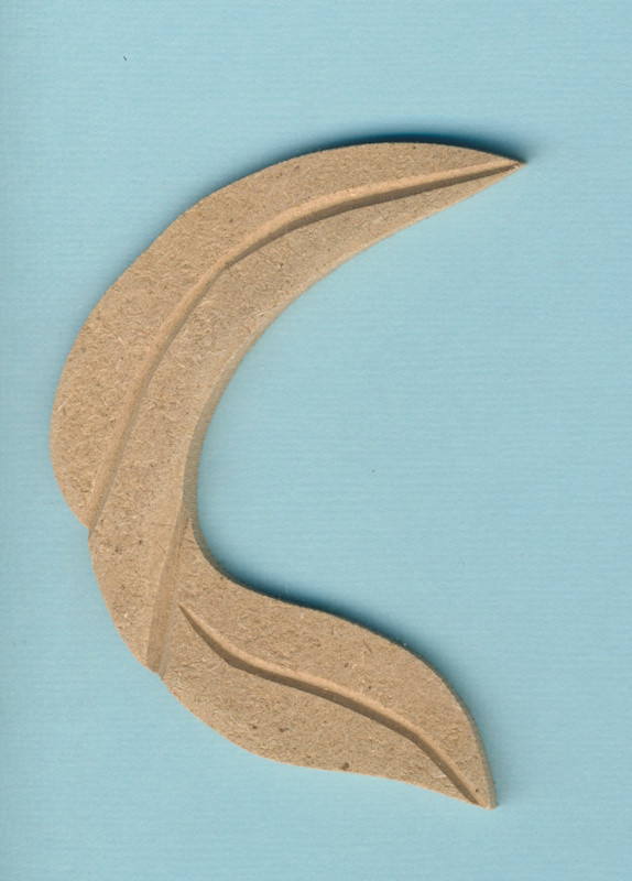 078680112 Holz Dekor gebogenes Blatt 9x7cm