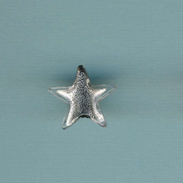 2115089 Glasperle Stern 20x5mm schwarz silber 1 Stück