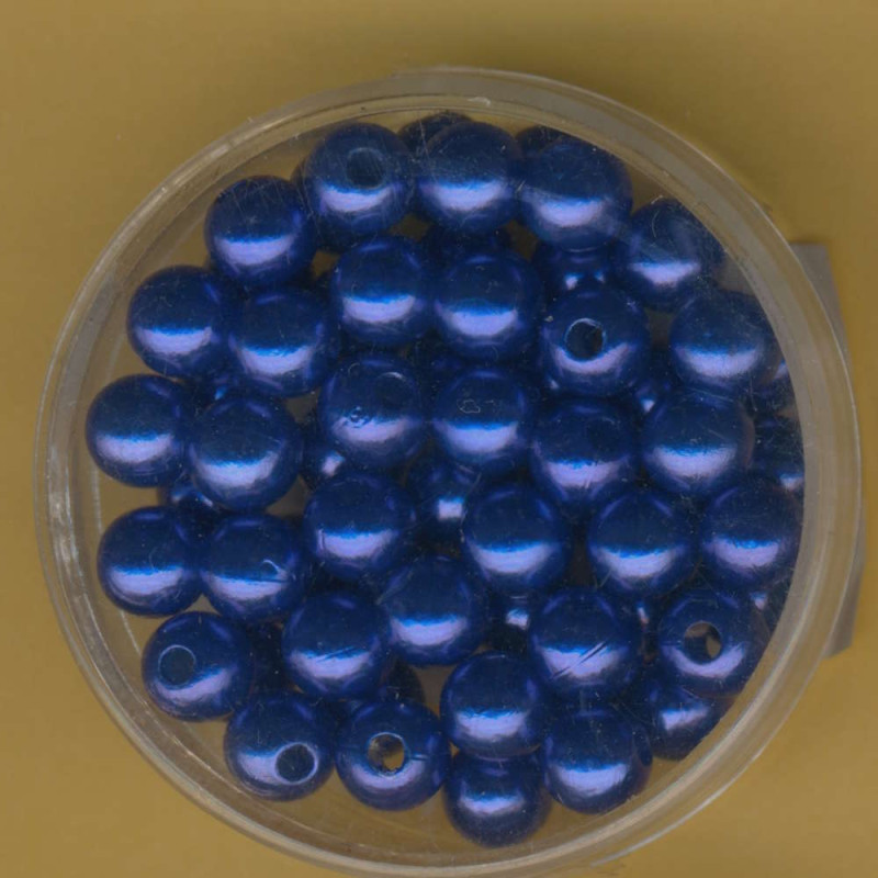 pl60921 Wachsperlen 6mm dunkelblau 60 Stück in Dose