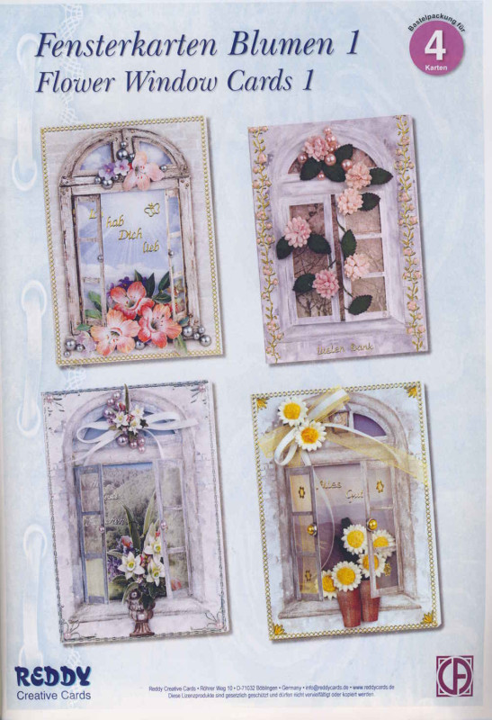 80486 Bastelset Fensterkarten Blumen 1