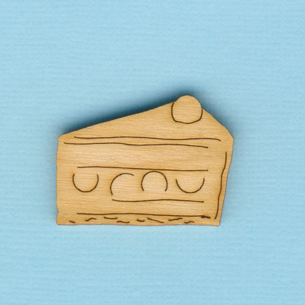 top5703 Holz Deko Tortenstück 3cm