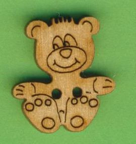 buh1102 Holzknopf Teddybär 2cm