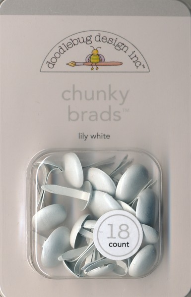 Doodlebug - Chunky Brads - lily white