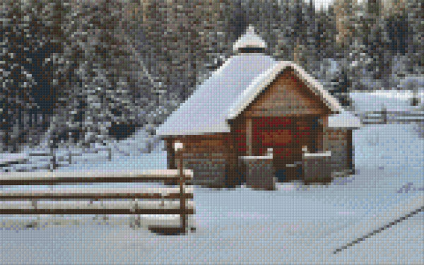 808026 Pixelhobby Klassik Set Haus im Schnee