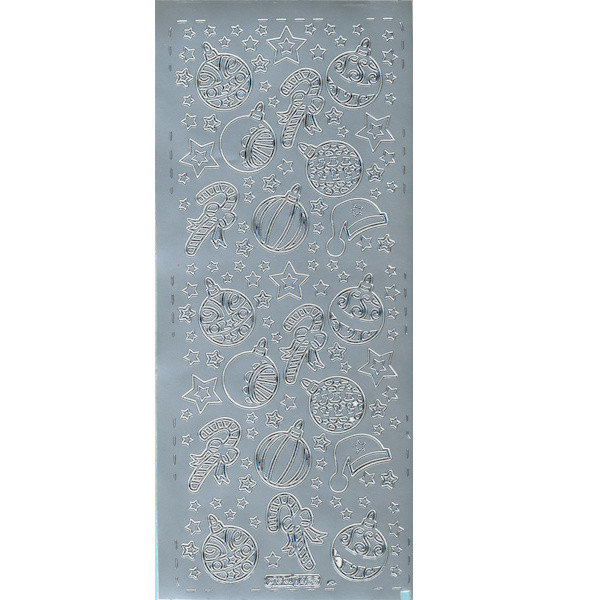 pu465s Sticker Weihnachtsschmuck 5 silber
