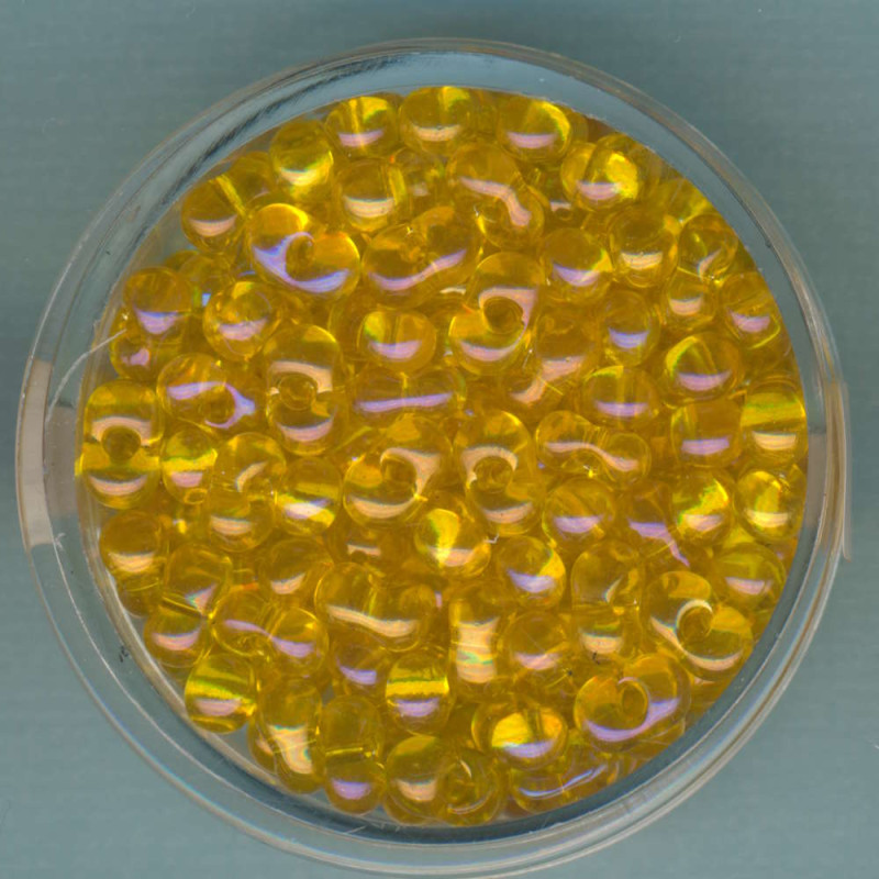 9644-1004 Farfalle Perlen 6,5x3,2mm gelb AB 17g