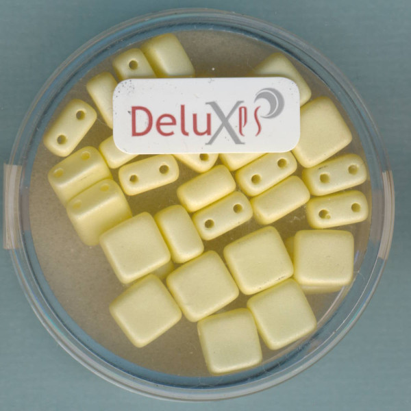 9701-06094 2 hole Square Beads Lumi Deluxes 6mm gelb 30 Stück