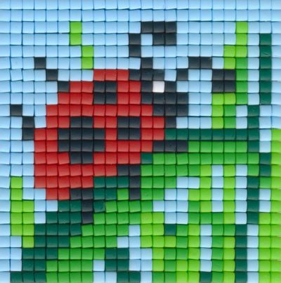77659 Pixelhobby Set kleine Basisplatte Marienkäfer