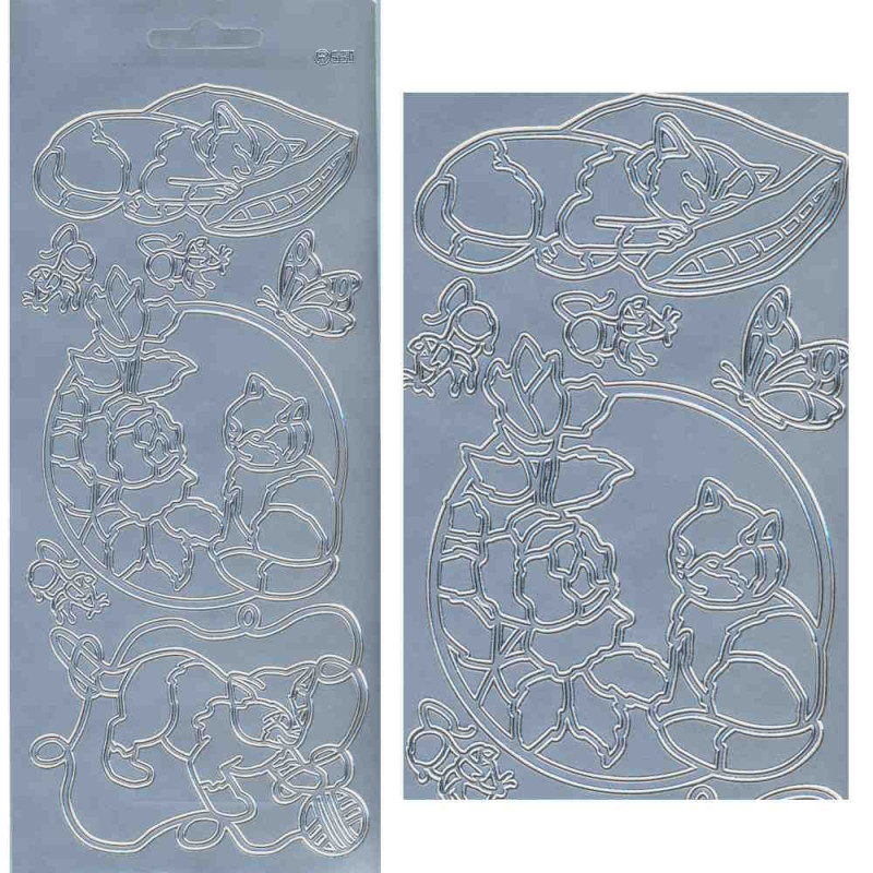 cl530 Sticker Katzen 2 silber