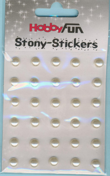 3451789 Stony Stickers Wachs Halbperlen 8mm creme 30 Stück