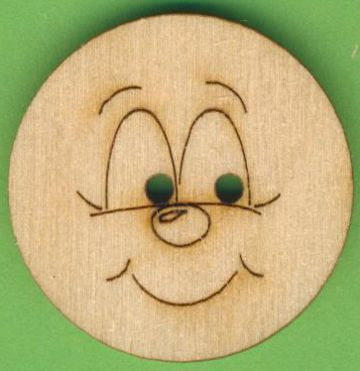buh0430 Holzknopf Gesicht Design 2 3cm