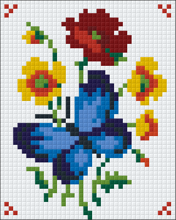 801082 Pixelhobby Klassik Set Blumen und Schmetterling 1