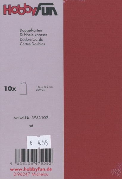 Doppelkarten 116x168mm rot