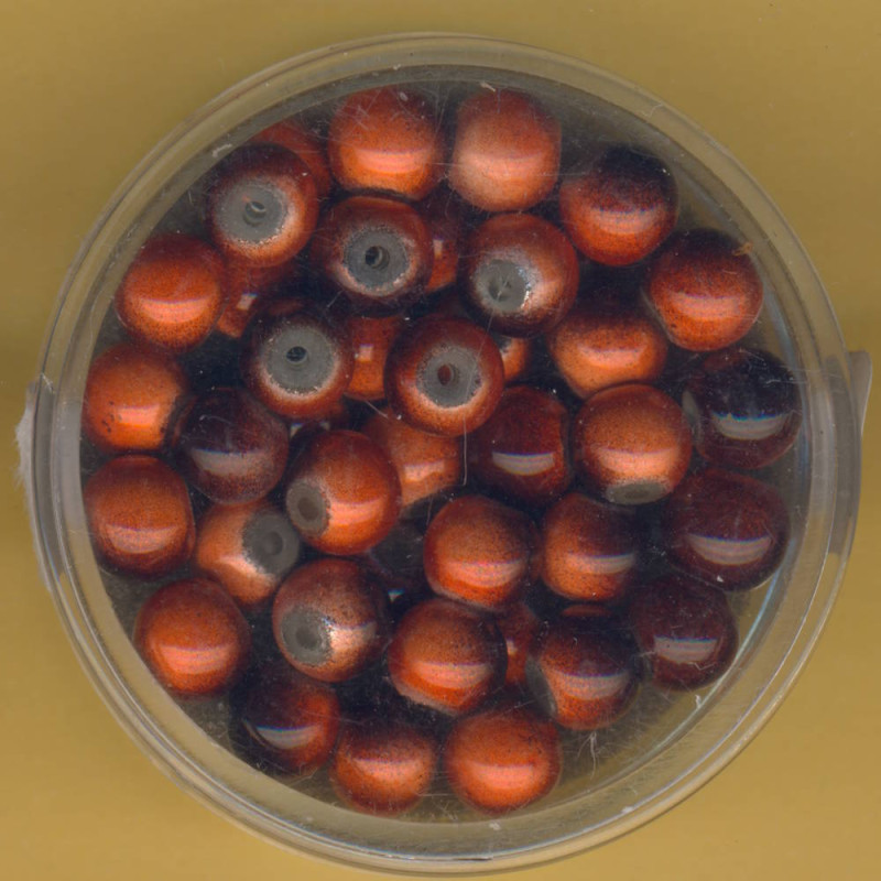 0733-06474 Miracle-Beads 6mm braun-orange 40 Stück