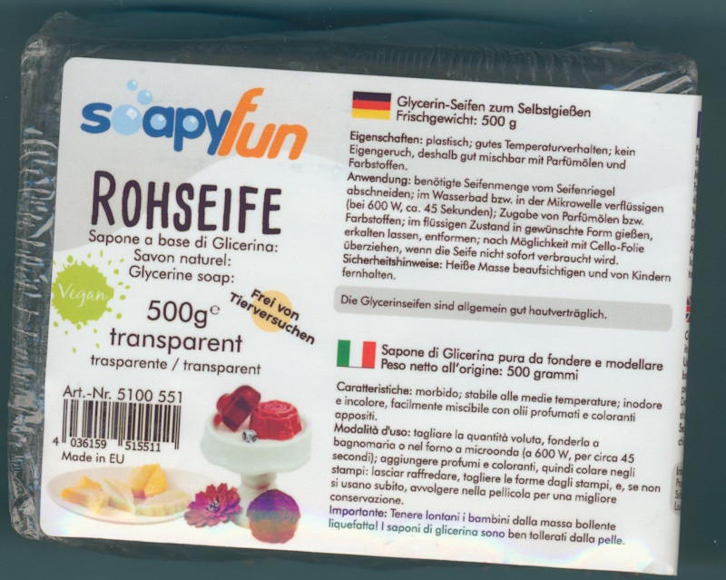5100551 Soapyfun Rohseife transparent 500g