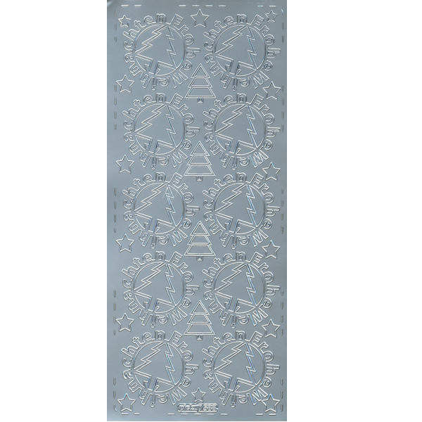 pu588s Sticker Frohe Weihnachten 15 silber