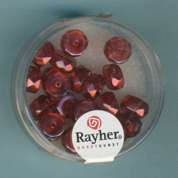 14463297 Rayher Glaswachsperlen Radl 4x8mm burgund 22 Stück