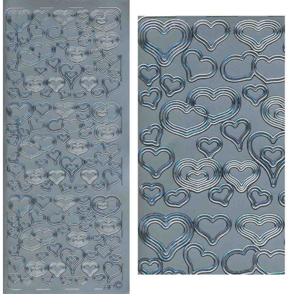 pu138s Sticker Herzen 12 silber