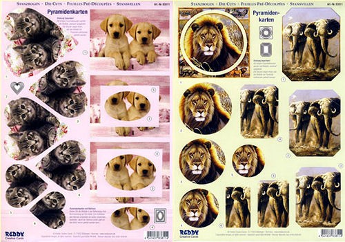 3D-Stanzbogen Afrika, Hunde- und Katzenbabys