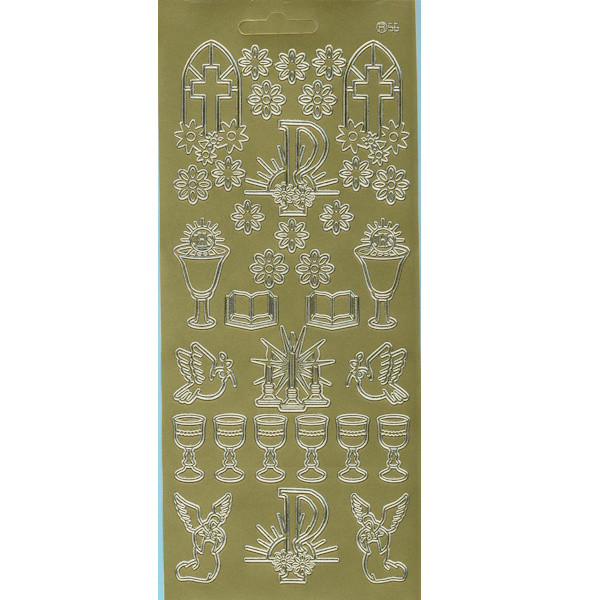 56g Sticker Kommunionmotive gold