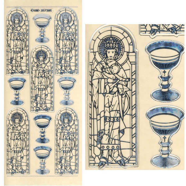 kv357305s Sticker Kirchenfenster silber transparent