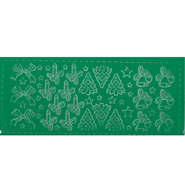 pu012gr Sticker Weihnachtsschmuck 3 grün