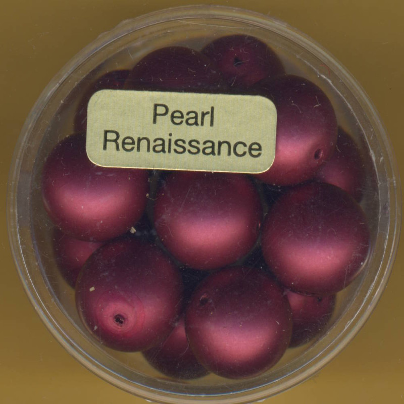 0770-12254 Glaswachsperlen 12mm rot matt 14 Stück