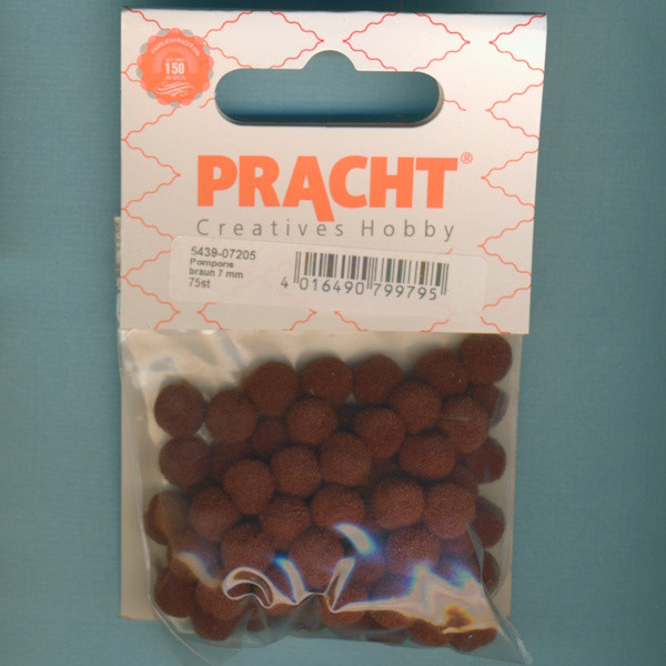 5439-07205 Pompons 7mm braun 75 Stück