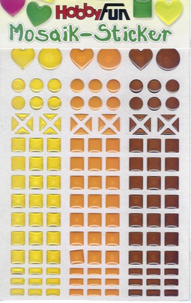 3451806 Mosaik-Sticker gelb-orange-nougat