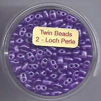 967105164 Glasperlen Twin Beads 2,5x5mm amethyst pearl 12g
