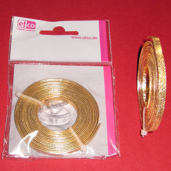 2225695 Aluflachdraht 1x5mm Struktur gold 2m