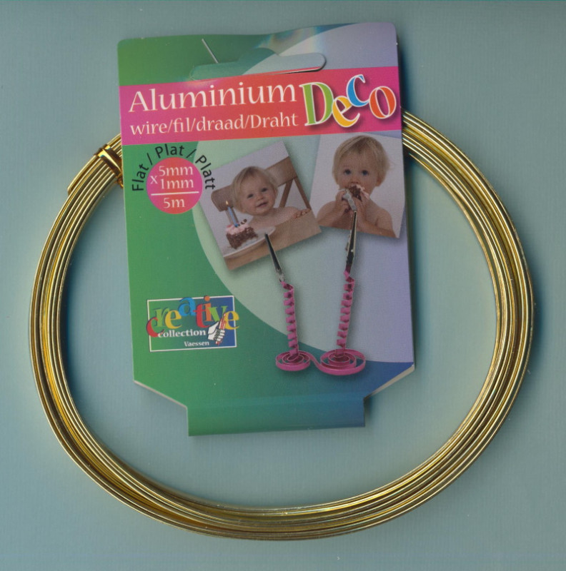 24235003 Aluflachdraht 5x1mm hellgold 5m