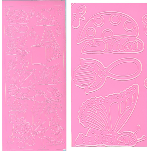 pu092r Sticker Babysachen 2 rosa