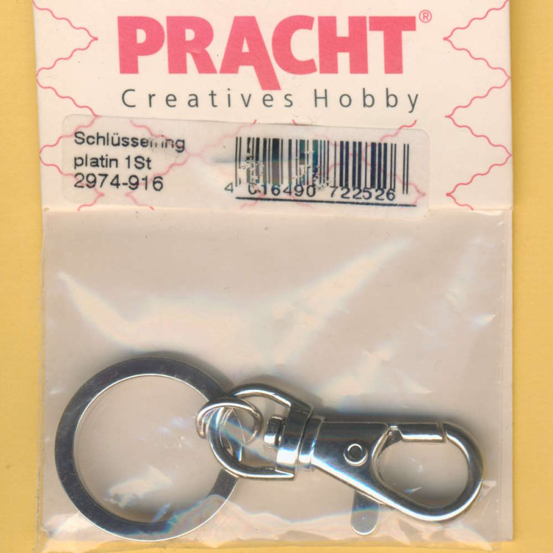 2974-916 Schlüsselring mit Karabiner platin
