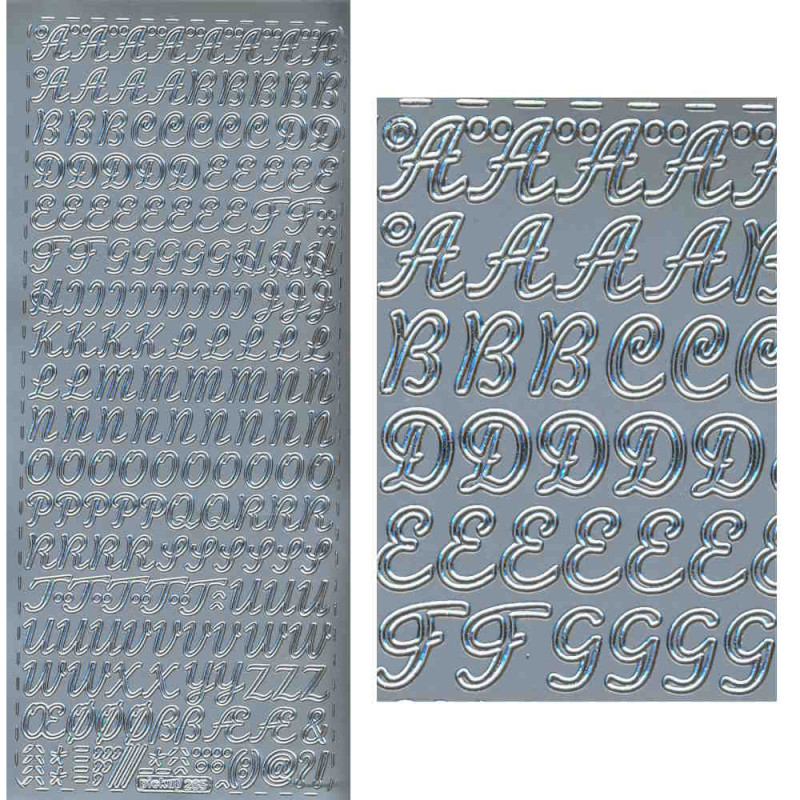 pu265s Sticker Buchstaben 9 - 10mm silber