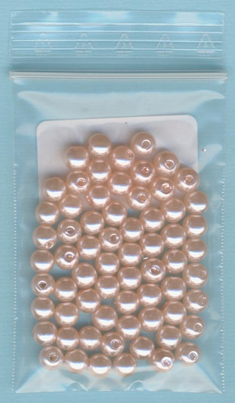 20069641 Wachsperlen 6mm lachsfarben 60 Stück in Packung