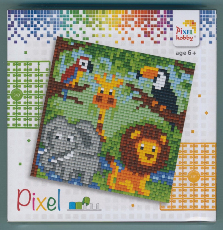px44001 Pixelhobby Set 4 kleine Basisplatten Tiere
