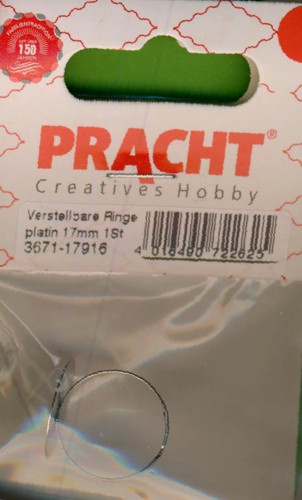3671-17916 Verstellbarer Ring mit Platte 17mm platin