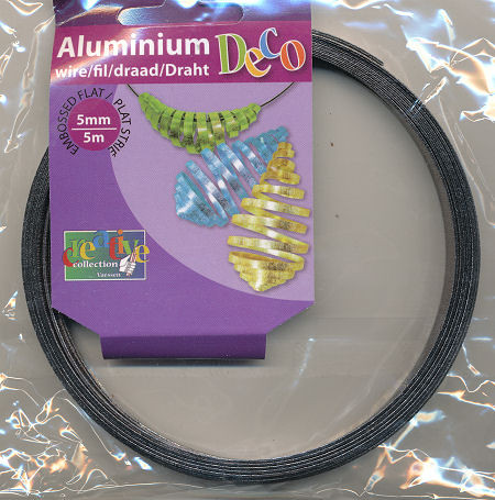 24244-025 Aluflachdraht 5x1mm embossed grau 5m