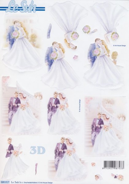 3D-Stanzbogen Brautpaar