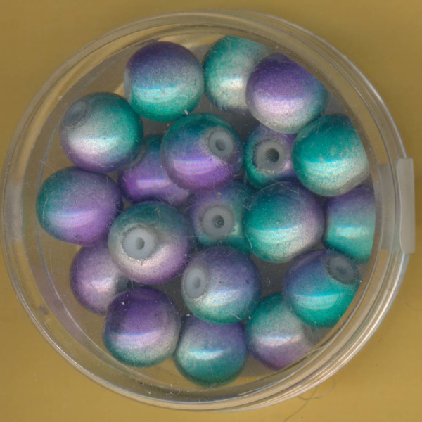 0733-08404 Miracle-Beads 8mm lila-grün 20 Stück