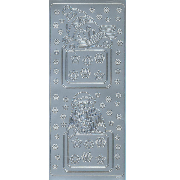 0084s Sticker Schneemann und Weihnachtsmann silber
