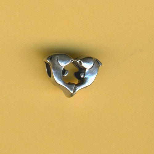 840785 Metallperle Charms Delfine 15x17mm silber