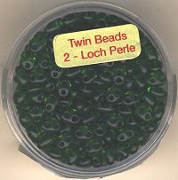 967105194 Glasperlen Twin Beads 2,5x5mm emerald pearl 12g