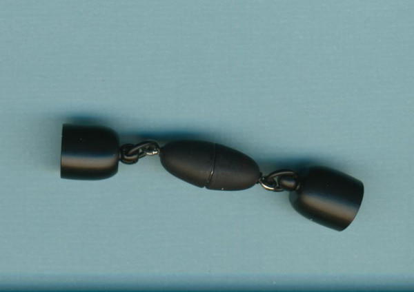 550808011 Magnetverschluss mit Endkappe zum Kleben 8mm schwarz matt