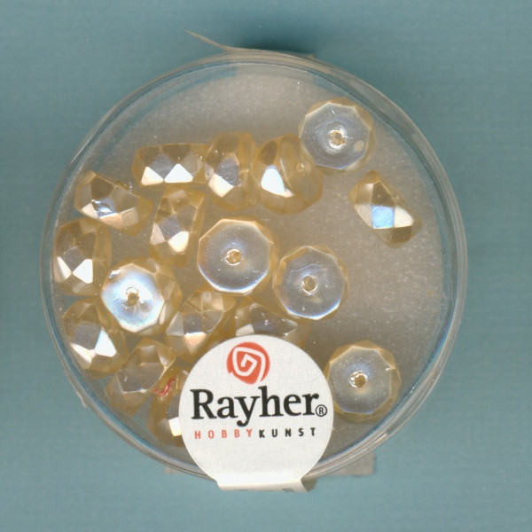 14463104 Rayher Glaswachsperlen Radl 4x8mm elfenbein 22 Stück