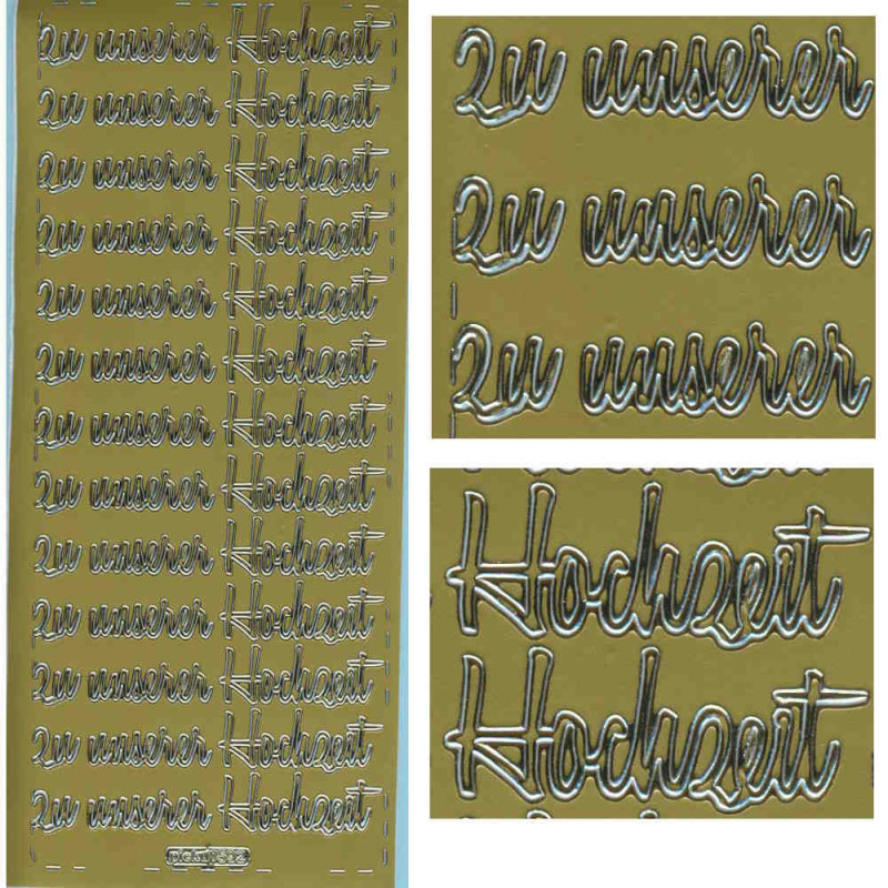 St592g Sticker Zu unserer Hochzeit gold