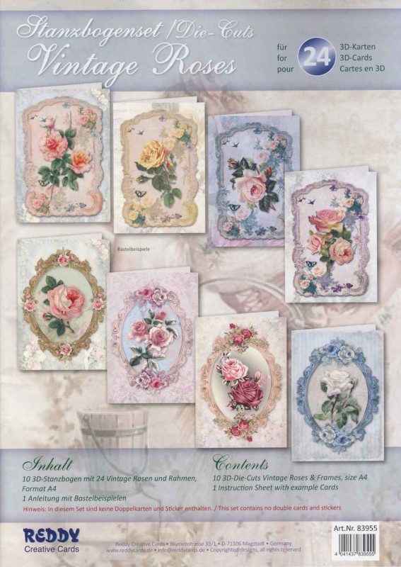 83955 3D Stanzbogenset Vintage Roses