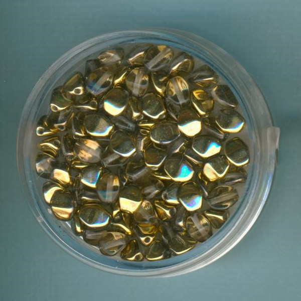 554105944 Pinch Beads 5mm kristall goldfarben 80 St.