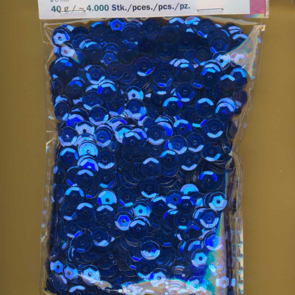 1026853 Pailletten gewölbt 6mm blau 40g